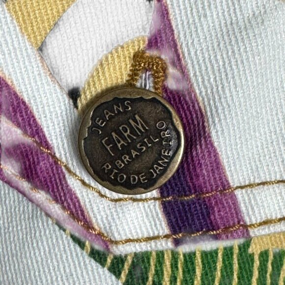 Farm Rio Women’s Striped Forest Tropical Print Jumpsuit Size Small zip front - Picture 12 of 13